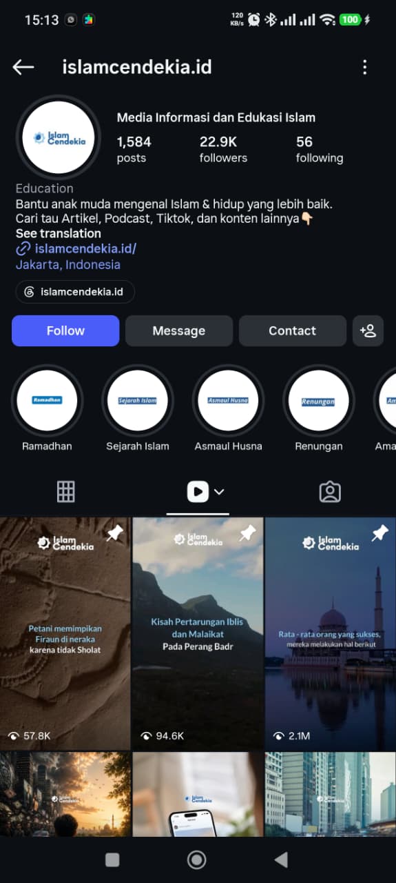 Islam Cendekia Instagram